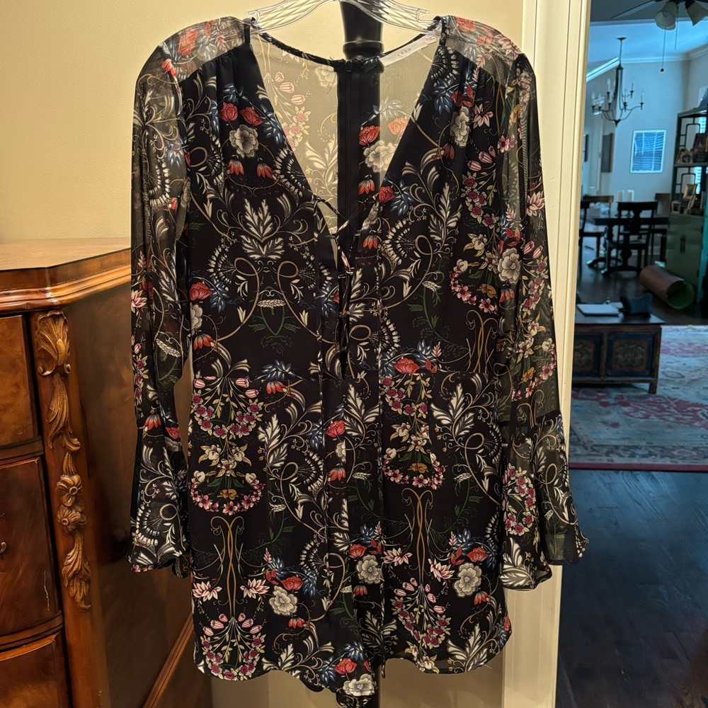 Black floral romper